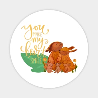 Cute Little Rabbit Family Design Magnet